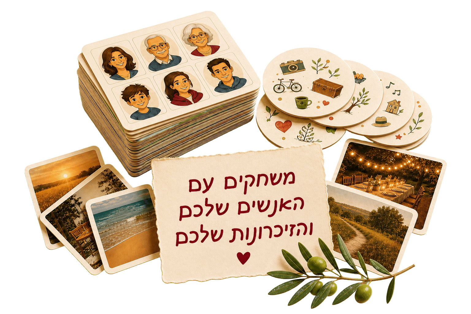 קלפי משחק מודפסים על שולחן חם